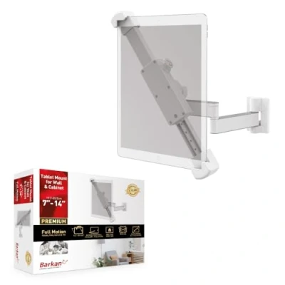 Afbeelding van Barkan Tablethouder 7 14 inch Volledig Beweegbaar 360 Graden Rotatiebeugel Apple iPad/Air/Mini/Samsung/Galaxy Tab/Fire HD 7/8/10 Wit