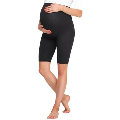 Afbeelding van Be Mammy Dames zwangerschapsleggings kort BE20 259, zwart.