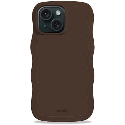 Afbeelding van Holdit Hoesje Geschikt voor iPhone 13 / 15 14 Wavy Case bruin