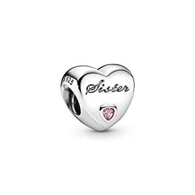Afbeelding van Pandora Silver Zuster Hart Charm 791946PCZ