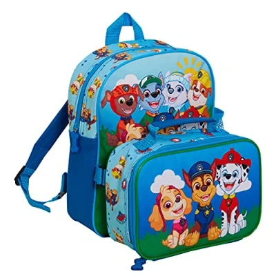 Afbeelding van Paw Patrol Rugzak met lunchtas voor kinderen, schooltas, jongens en meisjes, bijpassende koelrugzak, Blauw,
