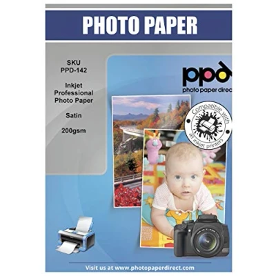 Afbeelding van PPD 50 x A4 premium fotopapier, gesatineerd/parelmoer, microporeus, 200 g, inkjetdruk, professionele kwaliteit 142