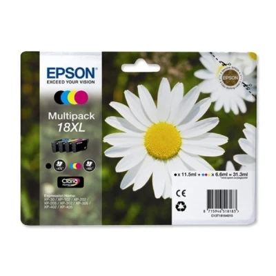 Image de Epson 18XL pack de 4 taille XL noir, jaune, cyan, magenta originale cartouche d&#039;encre