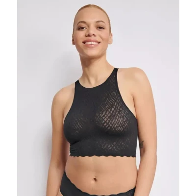 Afbeelding van Sloggi dames Bliss naadloze crop top in de kleur Zwart, maat: S