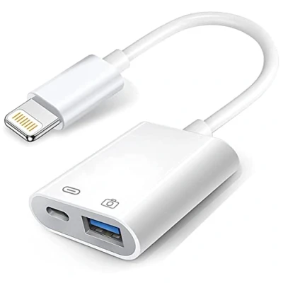 Afbeelding van Apple Lightning naar USB camera adapter met oplaadaansluiting, 3.0 OTG kabel voor iPhone/iPad het aansluiten van kaartlezer, stick, schijf, toetsenbord, muis,