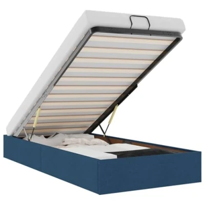 Afbeelding van vidaXL Bedframe zonder matras 100x200 cm stof blauw