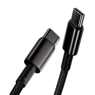 Afbeelding van Baseus USB C kabel 100 W PD 5 A QC 4.0 snel opladen naar datakabel gemaakt van zinklegering nylon gevlochten type voor MacBook Air iPad Pro 2020 Samsung Galaxy S21 S20+ S10 Note 10 pixels (1m)
