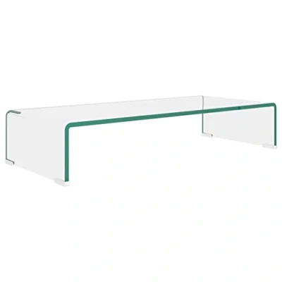 Image de vidaXL Meuble TV/pour moniteur 70x30x13 cm verre transparent244128