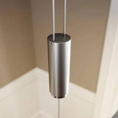 Afbeelding van Lucande Hanglampen met dimmer 6lichts metaal, aluminium H: 1.6 cm mat nikkel Inclusief lichtbronnen