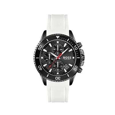 Afbeelding van Hugo Boss Admiral 1513966 Horloge Siliconen Wit Ø 45 mm