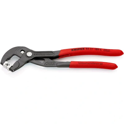 Image de KNIPEX 85 51 180 C pince à tuyau pour colliers de serrage avec revêtement plastique antidérapant gris atramentisé mm