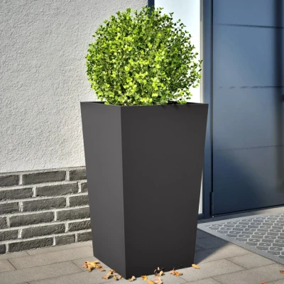 Afbeelding van vidaXL Plantenbakken 2 st 45x45x75 cm staal zwart