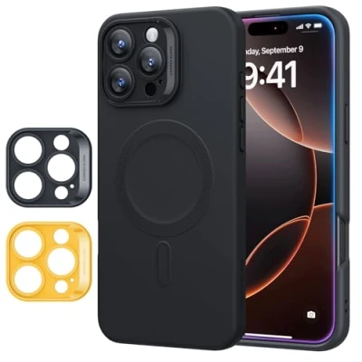 Afbeelding van ESR Cloud Soft HaloLock Hoesje Geschikt voor Apple iPhone 16 Pro Compatibel met MagSafe en Siliconen Back Cover Magnetische Beschermhoes Zwart