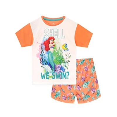 Afbeelding van Disney Pyjamaset de kleine zeemeermin meisjes The Little Mermaid, Oranje