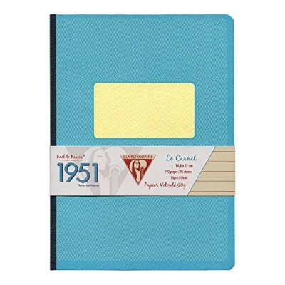 Afbeelding van Clairefontaine 195546C Collection 1951 Back to Basics notitieboek, brochure, rug canvas groen A5 14,8 x 21 cm 192 pagina&#039;s gelinieerd wit papier 90 g omslag met korrelgrootte