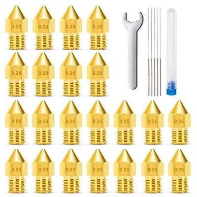 Afbeelding van MMOBIEL 20x E3D Extruder Printer Nozzles 0,25 mm messing V5 V6 3D voor 1,75 filament