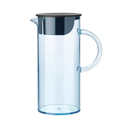 Afbeelding van Stelton EM77 Waterkaraf, koelkastkan met deksel, handvat en geïntegreerd ijsblokjesfilter, karaf in moderne stijl, kunststof container voor het serveren van koude dranken, sappen