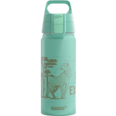 Afbeelding van SIGG Aluminium drinkfles voor kinderen WMB ONE Brave Cheetah Geschikt koolzuurhoudende dranken Lekvrij Vederlicht BPA vrij ClimatePartner gecertificeerd Sport en school Blauw