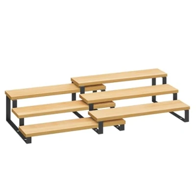 Afbeelding van SONGMICS Kruidenrekken, Keukenrekken, set van 2, elk met 3 planken, bamboe, uitschuifbaar, stapelbaar, voor pantry, keuken, werkblad, natuurlijk zwart