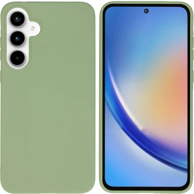 Afbeelding van iMoshion Hoesje Geschikt voor Samsung Galaxy A35 Siliconen Color Backcover groen