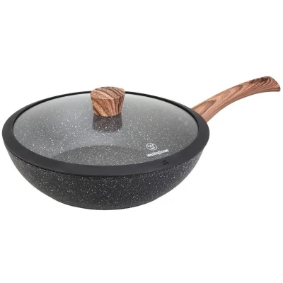 Afbeelding van Westinghouse Wokpan Marble ø 30 cm Wood Standaard anti aanbaklaag