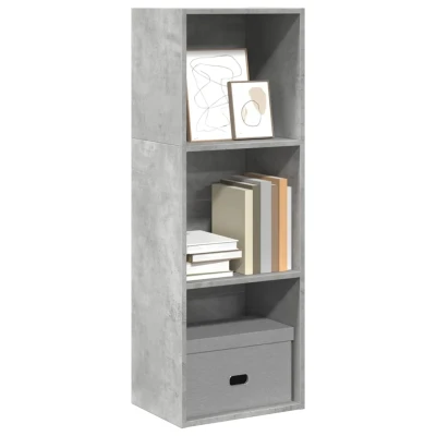 Afbeelding van Boekenkast 40x30x114 cm bewerkt hout betongrijs