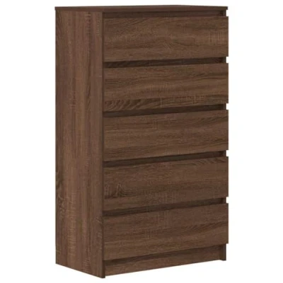 Afbeelding van vidaXL Ladekast 60x36x103 cm bewerkt hout bruin eikenkleur