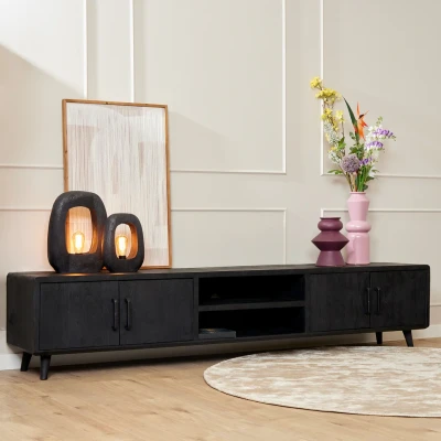 Afbeelding van Tv meubel Omaha Zwart 240 cm