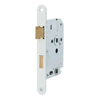 Afbeelding van Nemef Badkamerdeurslot afgerond 20 x 174 mm Staal gelakt doornmaat 50 PC 63 din omkeerbaar