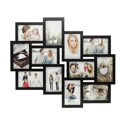 Afbeelding van Fotolijst collage voor 12 foto&#039;s 10 x 15 cm zwart fotocollage wanddecoratie
