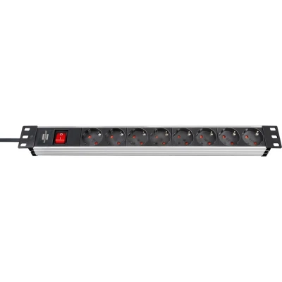 Afbeelding van Stekkerdoos 8 voudig Brennenstuhl 2 meter (19 inch, 1U, Schakelaar, Aluminium)
