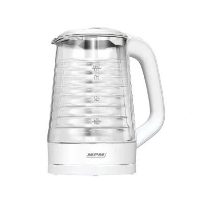Afbeelding van MPM Waterkoker 1,7L Hoog Vermogen (2200W) inclusief Draaibare Basis en Verlichte Ketel Binnenkant