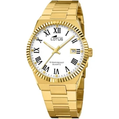 Afbeelding van Lotus Herenhorloge 18837/4 Freedom roestvrijstalen kast 316l goud, armband, wit, Wit.