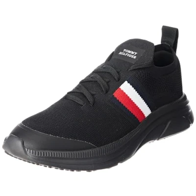 Afbeelding van Tommy Hilfiger Modern Runner Stripes Sneakers laag, Heren, Maat: 41, Black Textiel