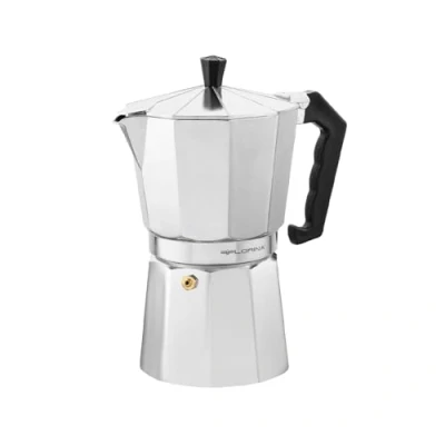 Afbeelding van FLORINA Italiaans koffiezetapparaat (150 ml), 6 kopjes, Grande, aluminium voor de bereiding van Italiaanse espresso, geschikt alle soorten fornuizen,