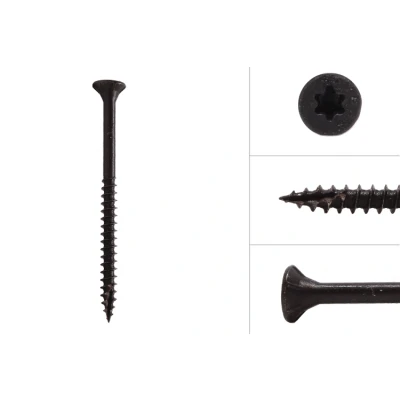 Afbeelding van Wovar Zwarte Schroeven Verzinkt 5 x 70 mm Torx 20 met Snijpunt 50 Stuks Houtschroeven