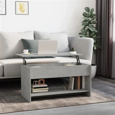 Afbeelding van vidaXL Salontafel 102x50x52,5 cm bewerkt hout betongrijs