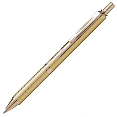 Afbeelding van Pentel EnerGel BL407X A Vloeibare gel balpen met volledig gouden oppervlak, lijndikte 0,35 mm, kogeldiameter 0,7 zwart