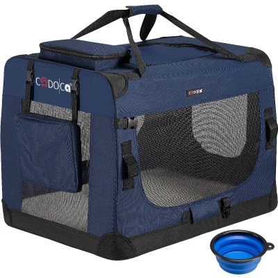 Afbeelding van Cadoca Honden &amp; Katten Reismand L 70x53x50cm Marine Blauw