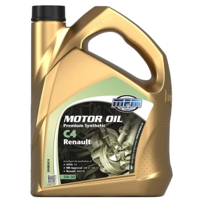 Afbeelding van Mpm Premium Synthetic C4 RENAULT 5W 30 5L Motorolie 05005C4 MERCEDES BENZ: E Class Saloon, C A Class, RENAULT: Clio 3, 4