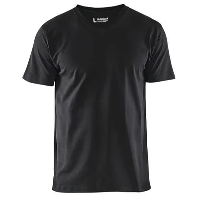 Image de T Shirt col en V noir