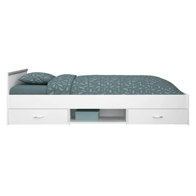 Afbeelding van Bed Natan met lades Wit 90x200 cm Spaanplaat