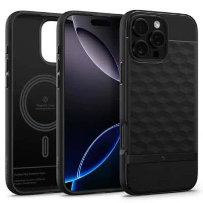 Afbeelding van Caseology Parallax Mag voor iPhone 6.3 beschermhoes [magnetisch] militaire kwaliteit drop bescherming met zijdelingse grippatronen mat zwart