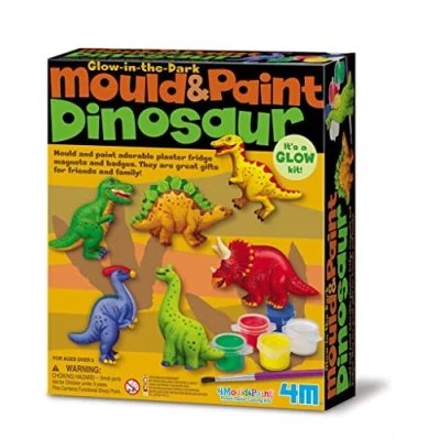 Afbeelding van 4m gips en verfpakket dino&#039;s glow in the dark