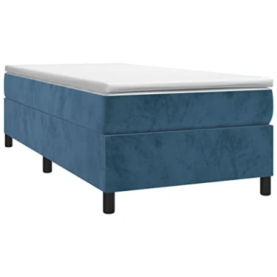 Afbeelding van Boxspringframe fluweel donkerblauw 90x190 cm
