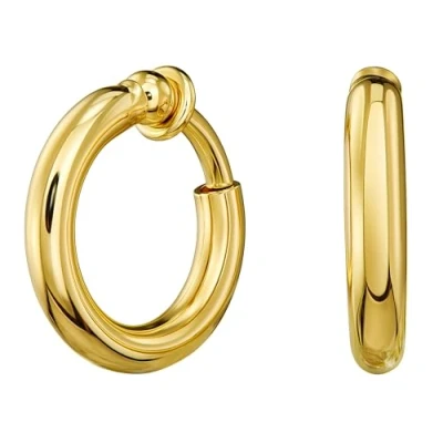 Afbeelding van Traveller Clip Oorbellen Oorclips Dames Ring Goudkleurig 18 mm Verguld 22 kt 157599