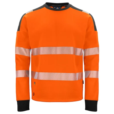 Afbeelding van ProJob 6108 SIGNALISATIESWEATER RONDE HALS EN ISO 20471 KLASSE 3 646108 Oranje/Zwart