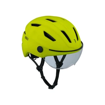 Afbeelding van Fietshelm Bbb Move Faceshield Transp maat M Fluogeel