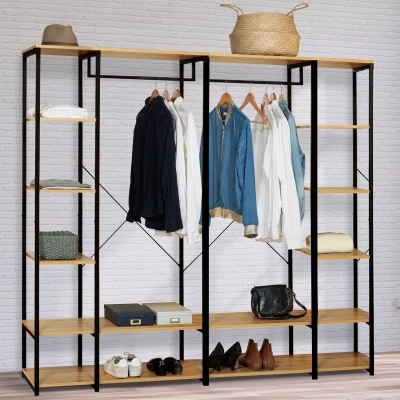 Image de Dressing modulable double penderie étagère DETROIT design industriel