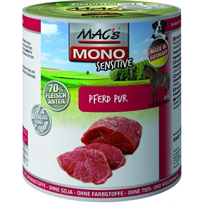 Afbeelding van MAC&#039;s Hondenvoer Natvoer Blik Mono Sensitive Paard 6 x 800g